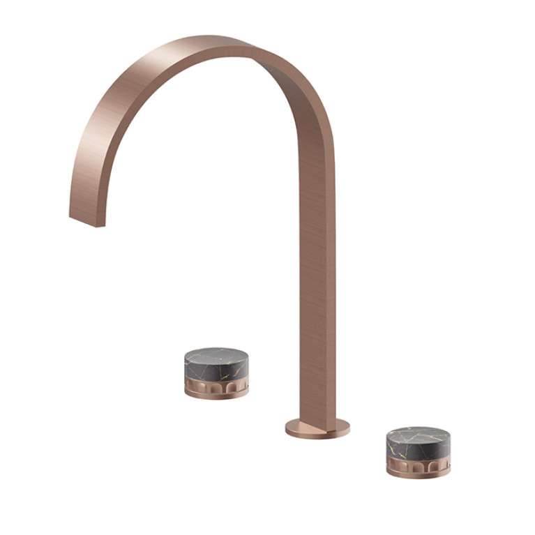 Newform Ionika supreme bagno Смеситель для раковины на 3отв. без донного клапана, цвет: PVD brushed copper bronze