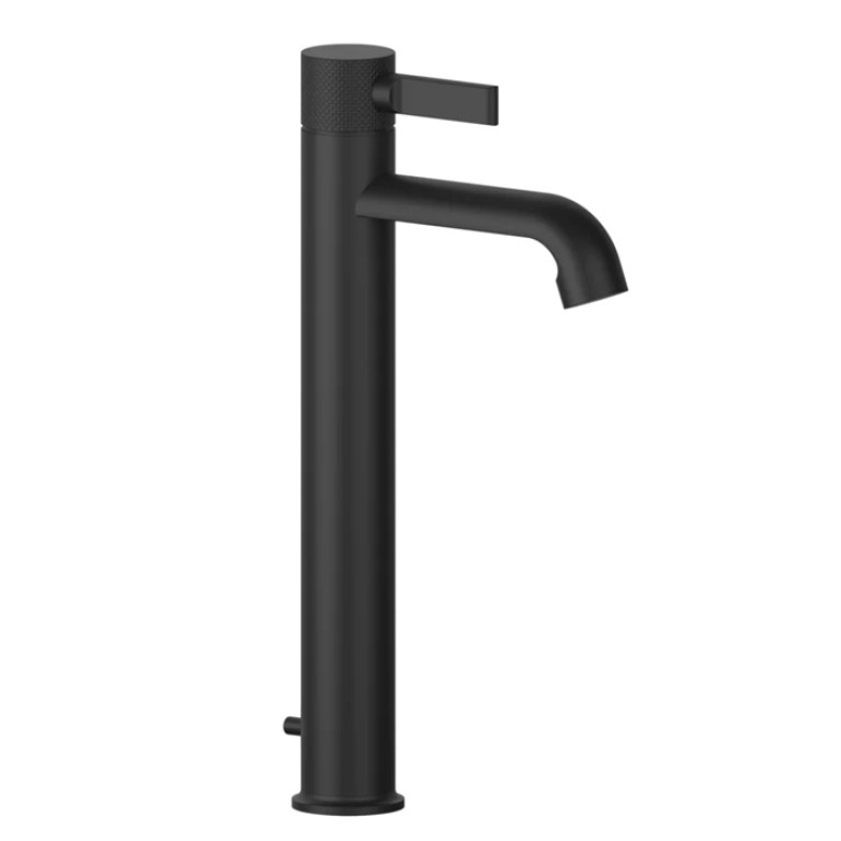 GESSI INCISO Смеситель для раковины на 1 отверстие, высокий h=337мм, с донным клапаном Цвет: nero XL