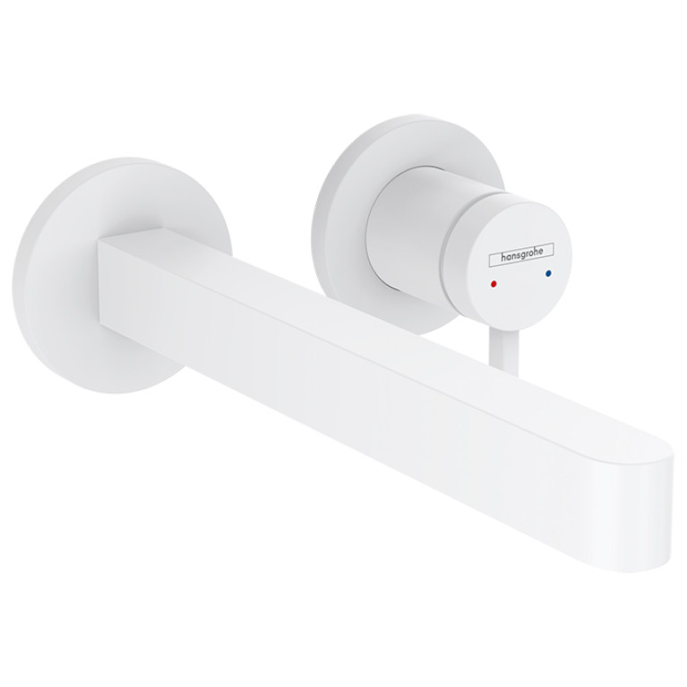 HANSGROHE FINORIS Смеситель для раковины настенный, однорычажный, излив 228 мм., внешняя часть, цвет белый матовый
