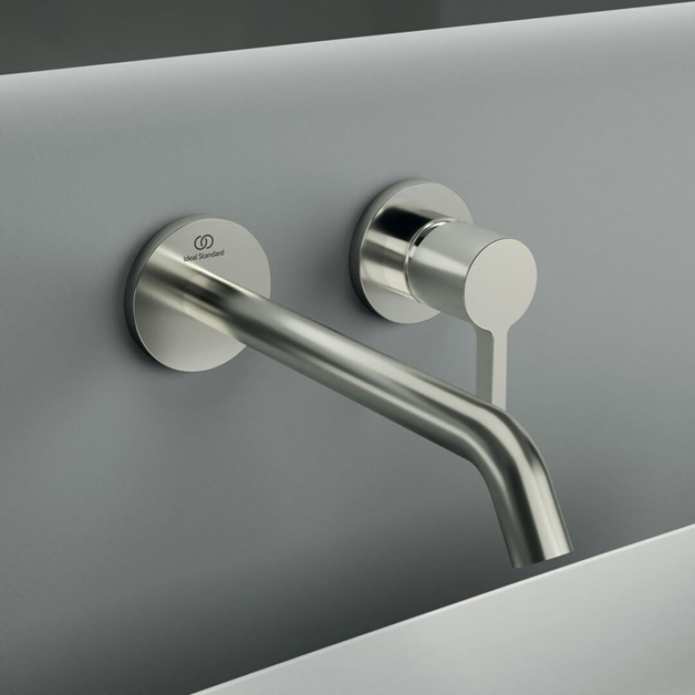 Ideal Standard Joy Cмеситель для раковины, встраиваемый, излив: 22.5см, без комплектом №1 A1313NU, цвет: PVD Silver Storm
