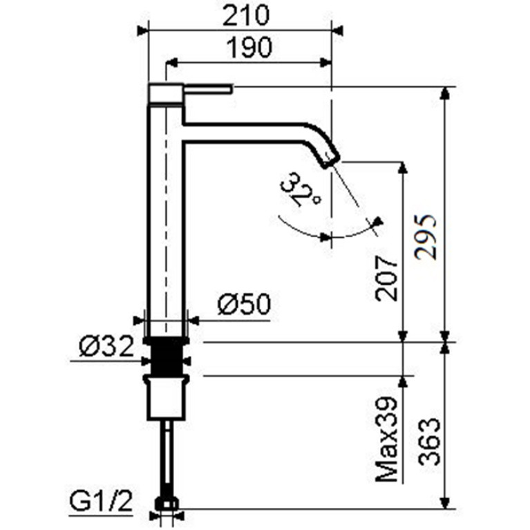 Plumberia Selection IXO Смеситель высокий для раковины h285 mm без д/к, графит
