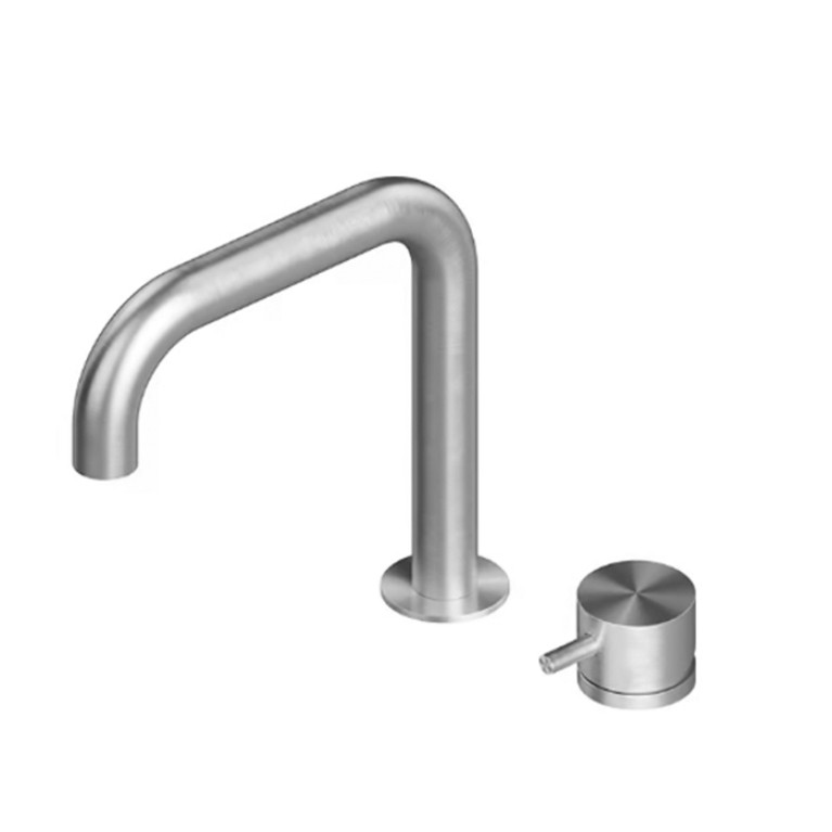 QuadroDesign SUPER 2211TAS Смеситель для раковины на 2 отверстия из стены, цвет Brushed Stainless Steel