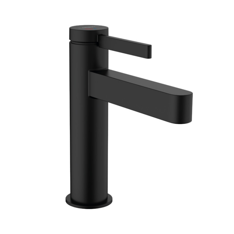 HANSGROHE FINORIS Смеситель для раковины на 1 отверстие, однорычажный, с донным клапаном, цвет черный матовый