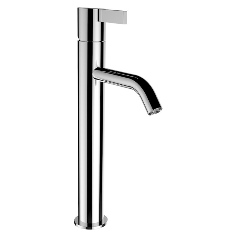 Laufen Kartell Смеситель для раковины высокий, на 1 отв., без  донного клапана, излив 125мм, цвет: хром