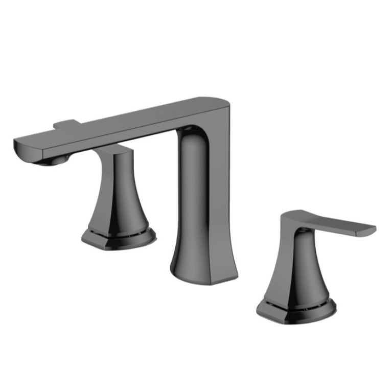 NEMO NM-1315-BGM Смеситель для раковины на 3 отверстия с донным клапаном BRUSH GUN METAL