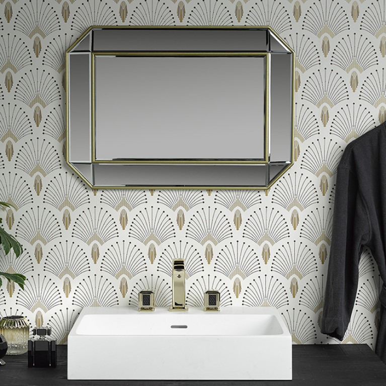THG METROPOLIS CRISTAL NOIR Смеситель для раковины на 3 отверстия, с донным клапаном, цвет Soft Gold