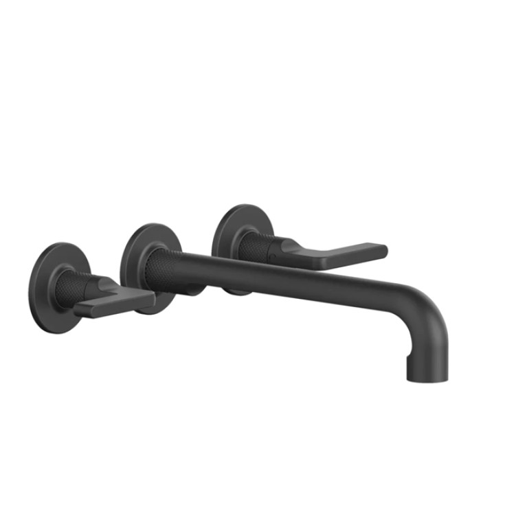 GESSI INCISO Встраиваемый смеситель для раковины на 3 отверстия с изливом 255-235мм (внешние части), цвет: nero XL