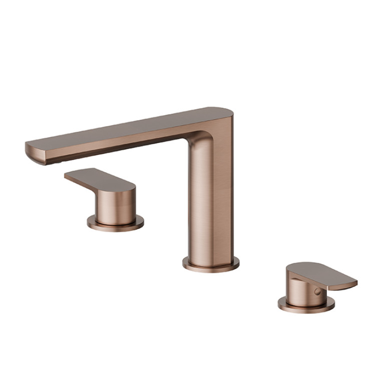 Newform Haka Смеситель для раковины на 3 отверстия без донного клапана, цвет: PVD brushed copper bronze