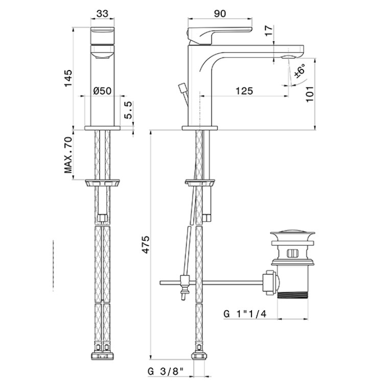 Newform B-Easy Смеситель для раковины с донным клапаном, цвет:  черный матовый