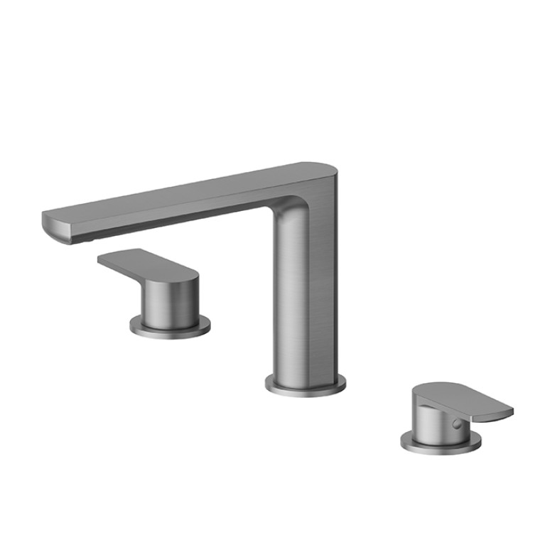 Newform Haka Смеситель для раковины на 3 отверстия без донного клапана, цвет: PVD brushed gun metal