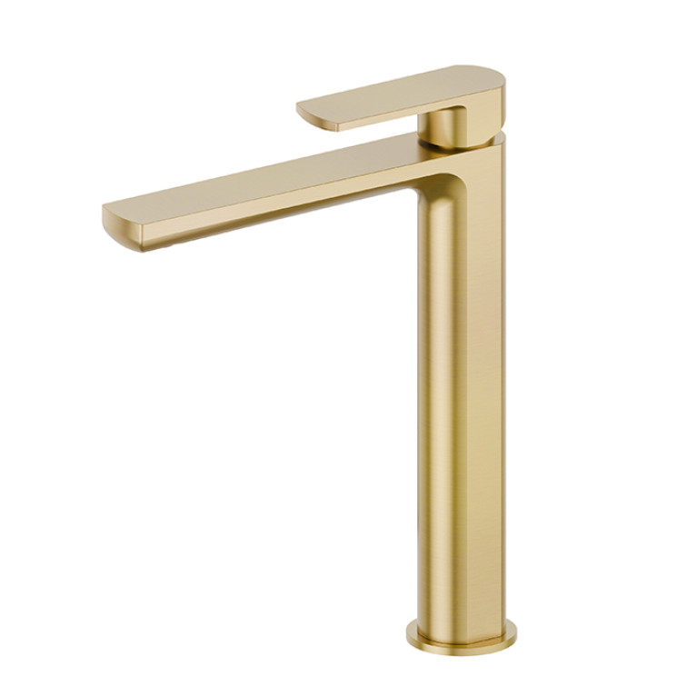 Newform Haka Смеситель для раковины без донного клапана, высокая версия, цвет: PVD brushed gold