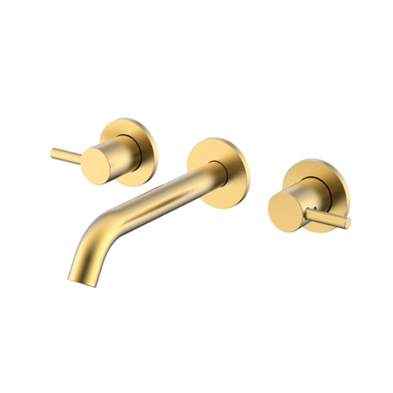 NEMO NM-2316BG Смеситель из стены для раковины с донным клапаном BRUSH GOLD
