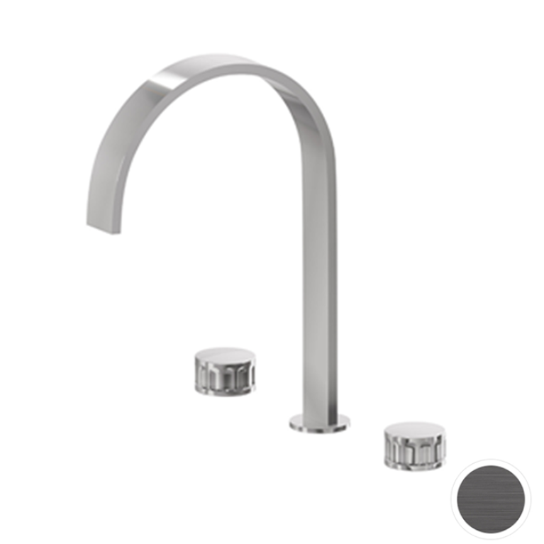 Newform Ionika Смеситель для раковины на 3 отв, излив 235 мм , цвет:  PVD brushed stainless steel