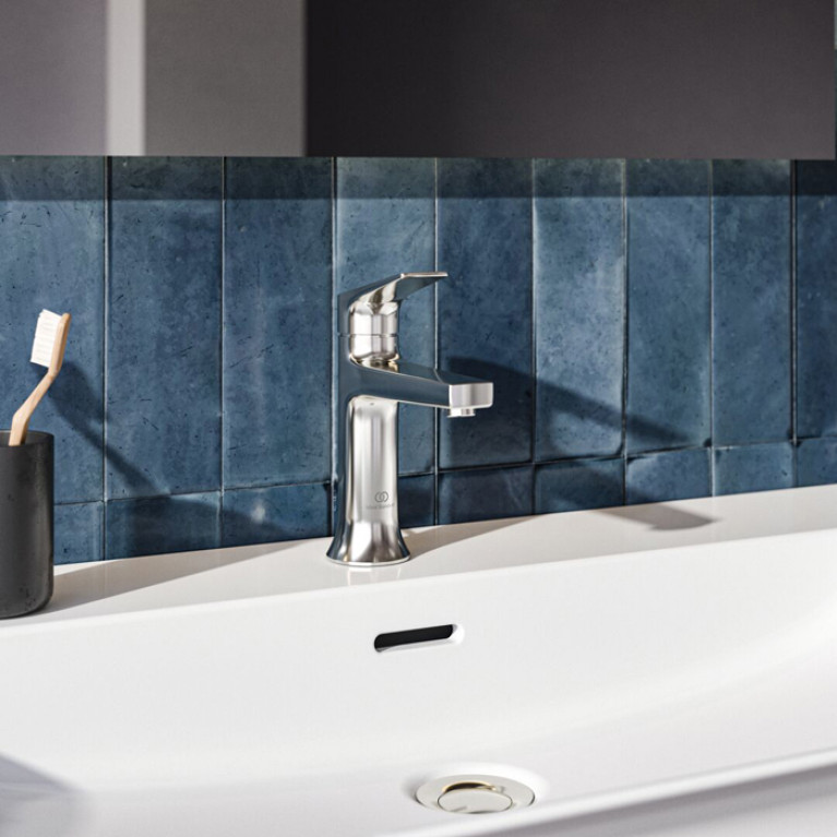 Ideal Standard La Dolce Vita Смеситель для раковины, на 1 отв, с донным клапаном, цвет: PVD Silver Storm