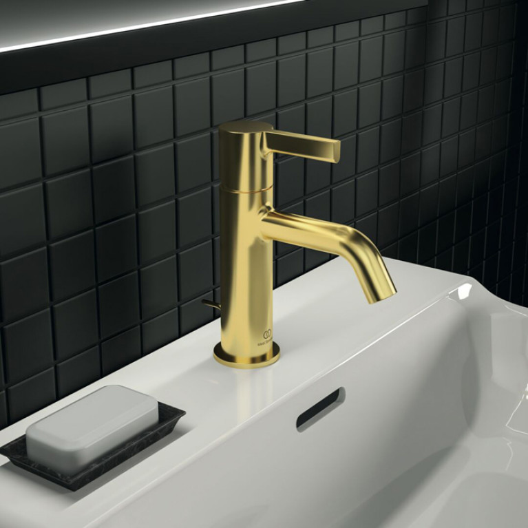 Ideal Standard Joy Смеситель для раковины, на 1 отв, с донным клапаном, цвет: PVD Brushed Gold