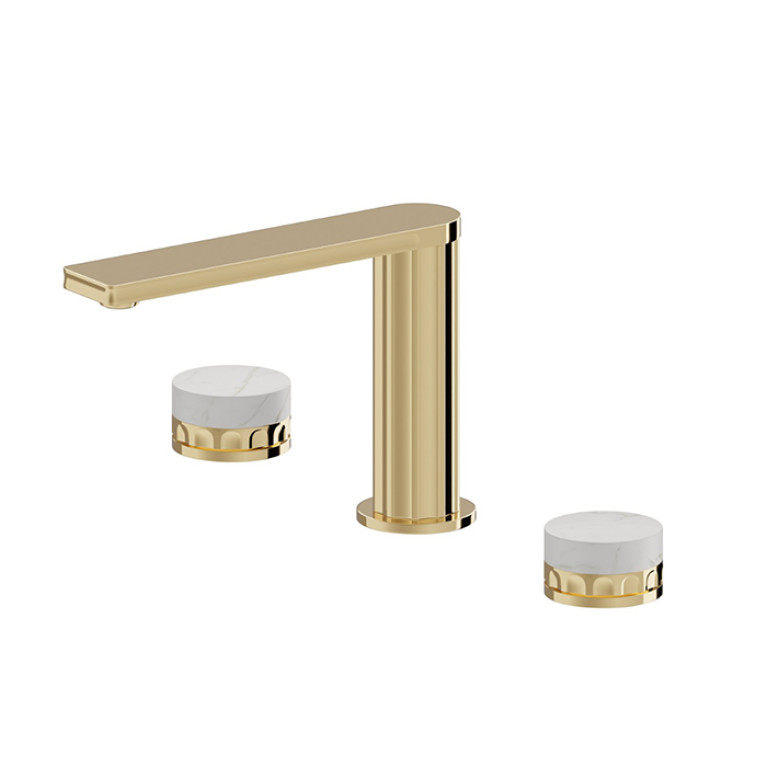 Newform Ionika allure bagno Смеситель для раковины на 3отв. без донного клапана, цвет: PVD glossy gold