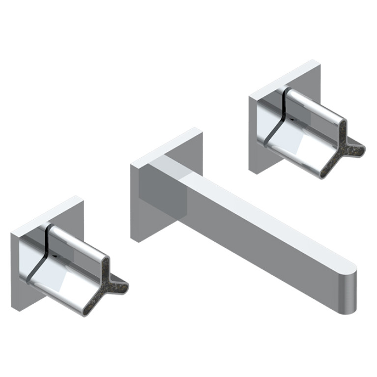 THG ICON-X CARBONE GOLD Смеситель для раковины настенный, на 3 отверстия, внешняя часть, цвет хром