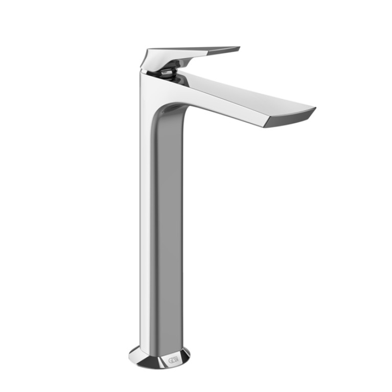 GESSI  VENTAGLIO Смеситель для раковины высокий с донным клапаном StopGo и соединительными шлангами, цвет: хром
