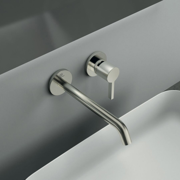 Ideal Standard Joy Cмеситель для раковины, встраиваемый, излив: 22.5см, без комплектом №1 A1313NU, цвет: PVD Silver Storm