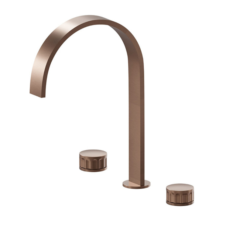Newform Ionika bagno Смеситель для раковины на 3отв. без донного клапана, цвет: PVD brushed copper bronze