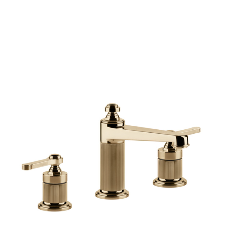 GESSI VENTI20 Смеситель для раковины на 3 отверстия, высота излива 98 мм., цвет Warm Bronze PVD