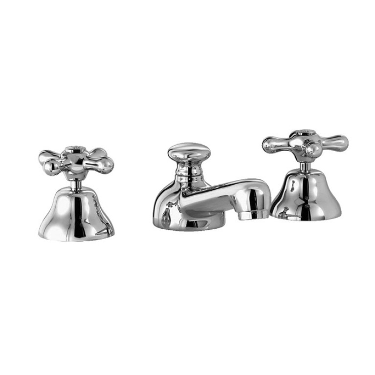 Stella Roma Смеситель для раковины на 3 отверстия 3224TC, с донным клапаном, цвет: хром