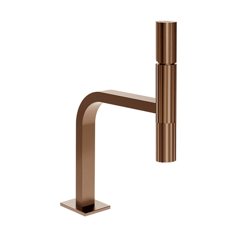 GESSI INCASTRI Смеситель для раковины  , излив 216 мм, без донного клапана, цвет: Copper Br. PVD