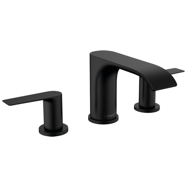 HANSGROHE VIVENIS Смеситель для раковины на 3 отверстия, с донным клапаном, цвет черный матовый