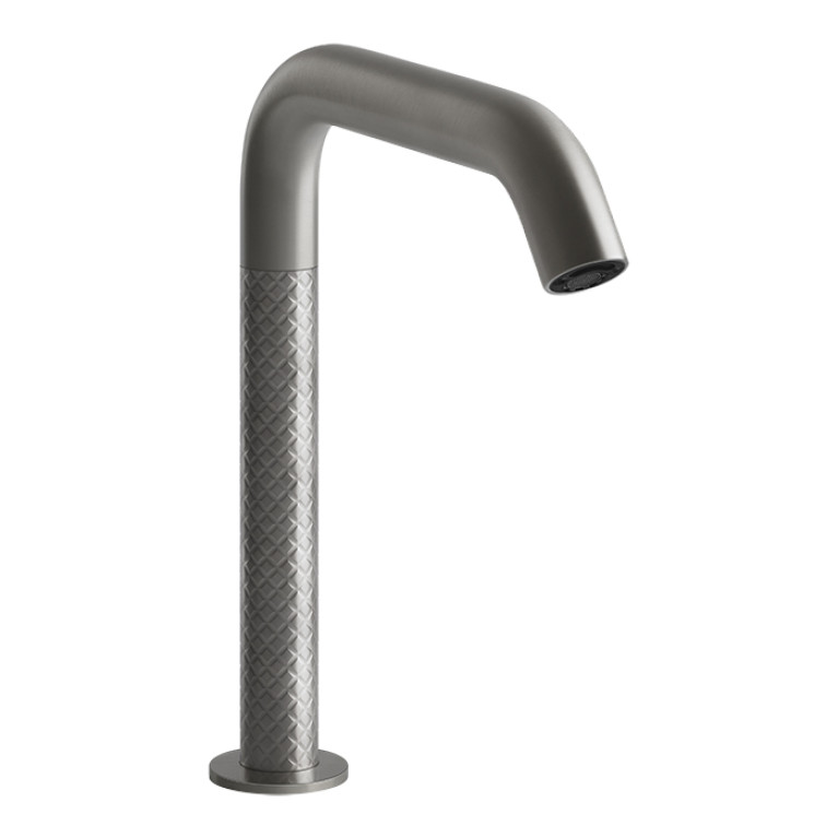 GESSI 316 INTRECCIO Смеситель для раковины, электронный, с кран-фильтром для регулировки температ и напора воды, выс излива 230 мм, цвет Steel Brushed