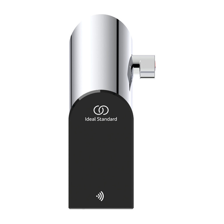 Ideal Standard Intelliflow Электронный смеситель для раковины, работа от сети, с адаптером 100-240VAC, без донного клапана, цвет: хром/чёрный глянец