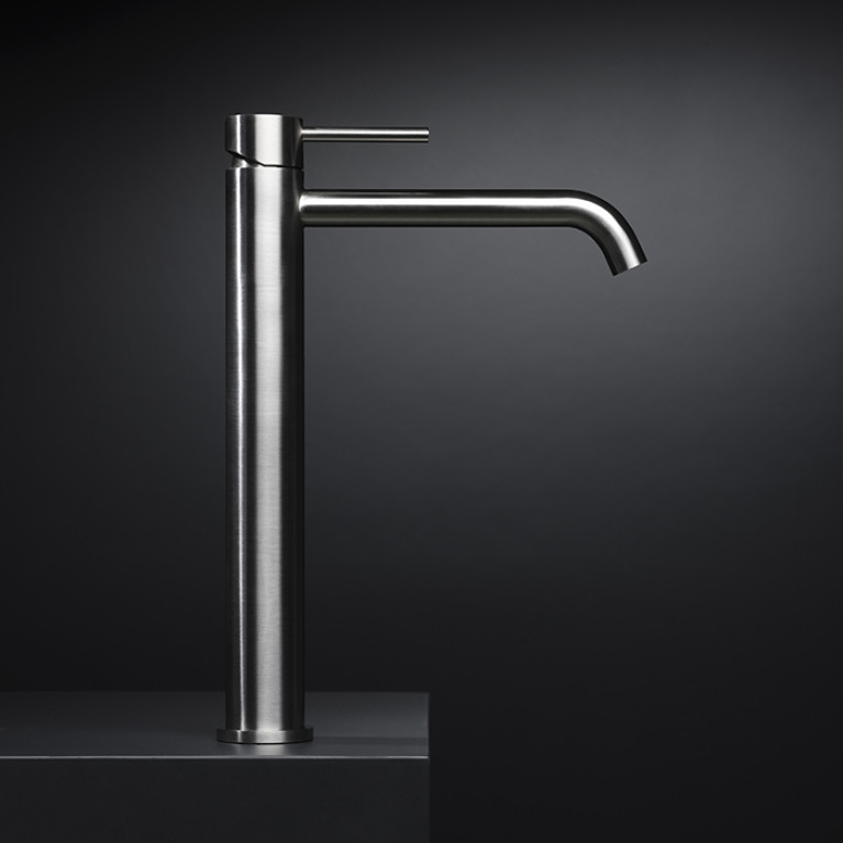 Newform X-Steel 316 Смеситель для раковины на 1 отверстие, высокий, без донного клапана, излив 190мм, цвет: нержавеющая сталь