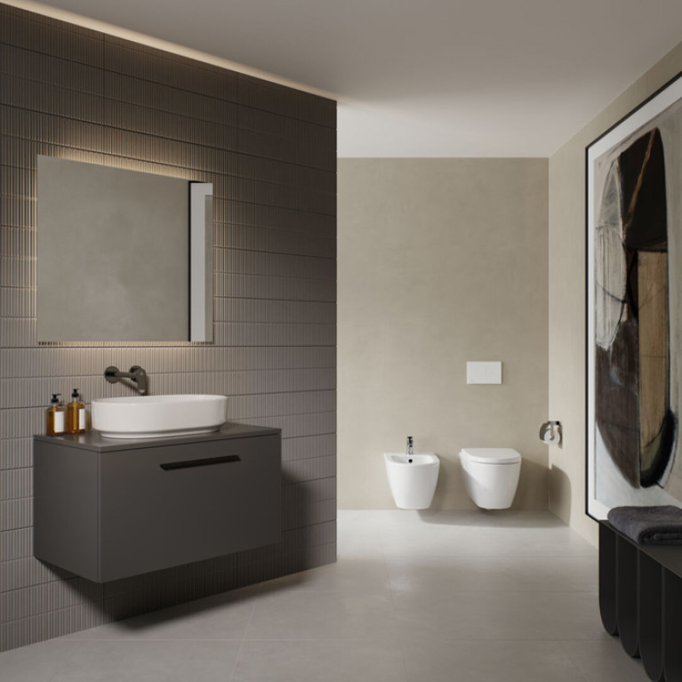 Ideal Standard Ceralife O Высокий смеситель для раковины H240, технология BlueStart с донным клапаном Click Clack, цвет: хром