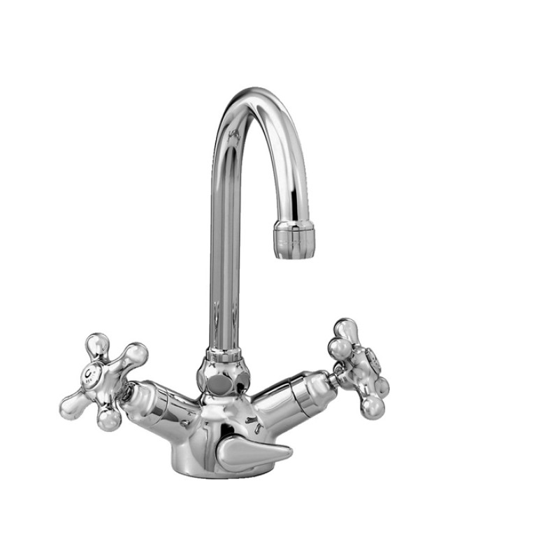 Stella Roma Смеситель для раковины на 1 отверстие 3217 с донным клапаном, цвет: хром
