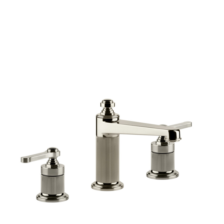 GESSI VENTI20 Смеситель для раковины на 3 отверстия, высота излива 98 мм., цвет Nickel PVD