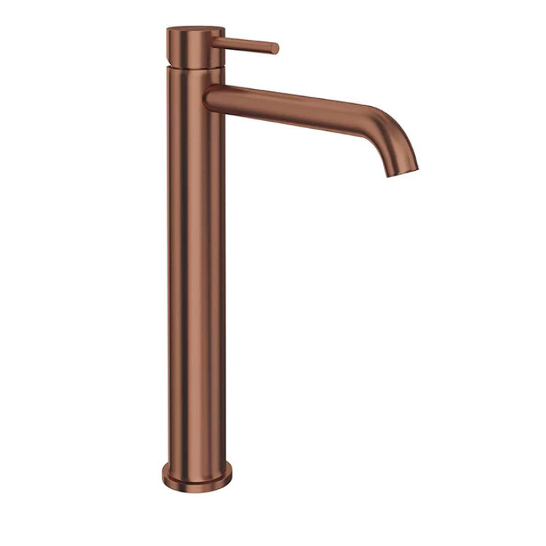 Kerama Marazzi Смеситель для раковины ETERNA однорычажный, высокий, без дон\клапана 3/8&rdquo;, брашированная медь, pvd