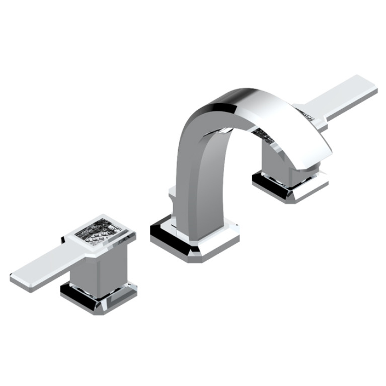 THG METROPOLIS CRISTAL CLAIR A MANETTES Смеситель для раковины на 3 отверстия, с донным клапаном, цвет хром