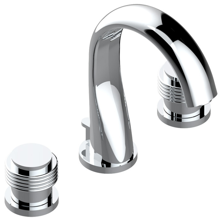 THG DIPLOMATE GROOVED RINGS Смеситель для раковины на 3 отверстия, с донным клапаном, цвет хром