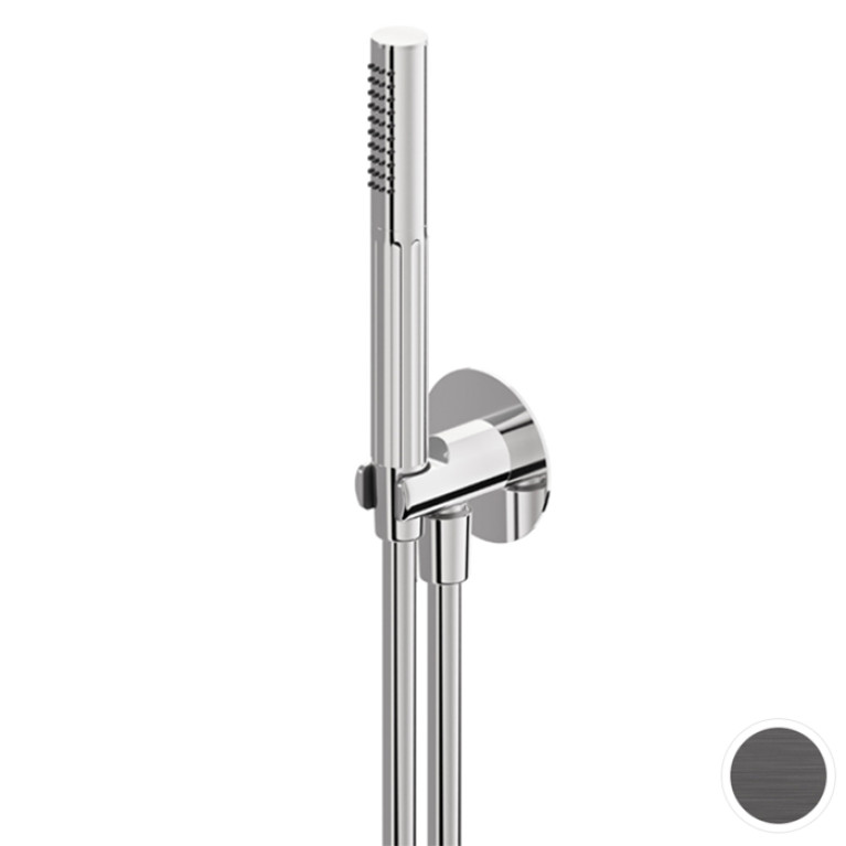 Newform Ionika Лейка ручная с держателем и шлангом, цвет:  PVD brushed stainless steel