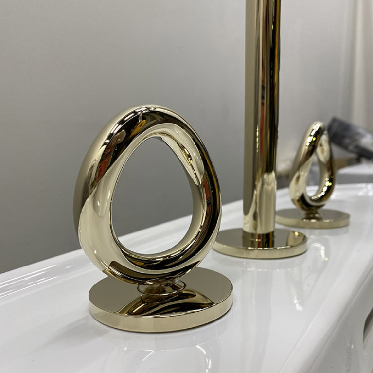 THG Collection O Смеситель для раковины, 3 отв., с донным клапаном, цвет: Soft gold