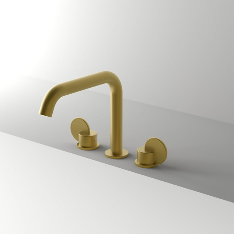 AGAPE LIMON Смеситель для раковины на 3 отверстия, цвет Natural brushed brass