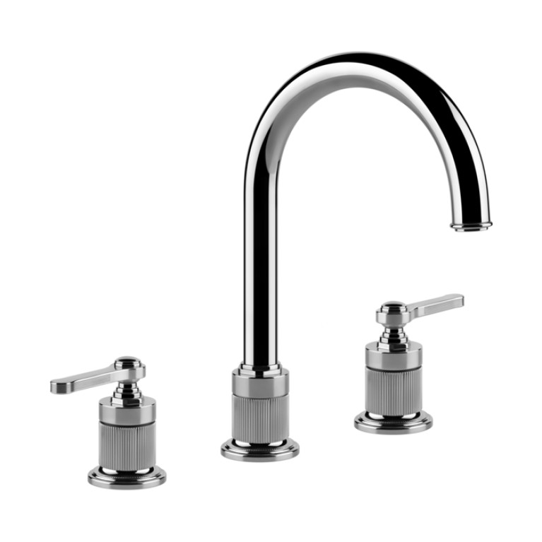 GESSI VENTI20 Смеситель для раковины на 3 отверстия, высота излива 168 мм., в комплекте с донным клапаном, цвет хром