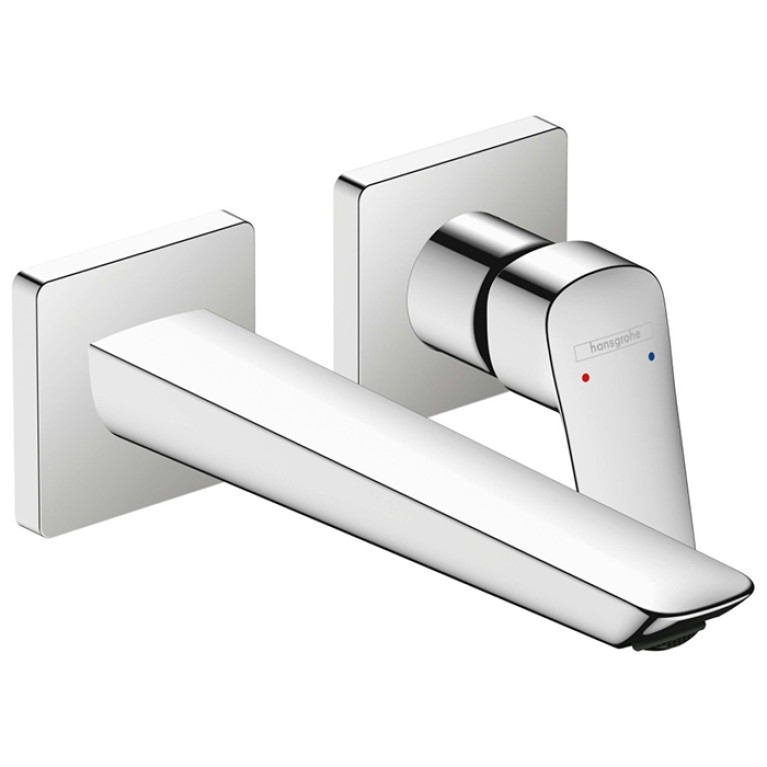 HG  Logis Смеситель для раковины, однорычажный, Fine скрытый настенный монтаж, с изливом 20,5 см, хром (Спеццена из наличия)