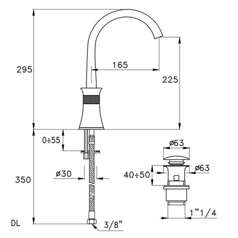 STELLA 130-3223DL Смеситель для раковины на 1 отверстие, цвет хром