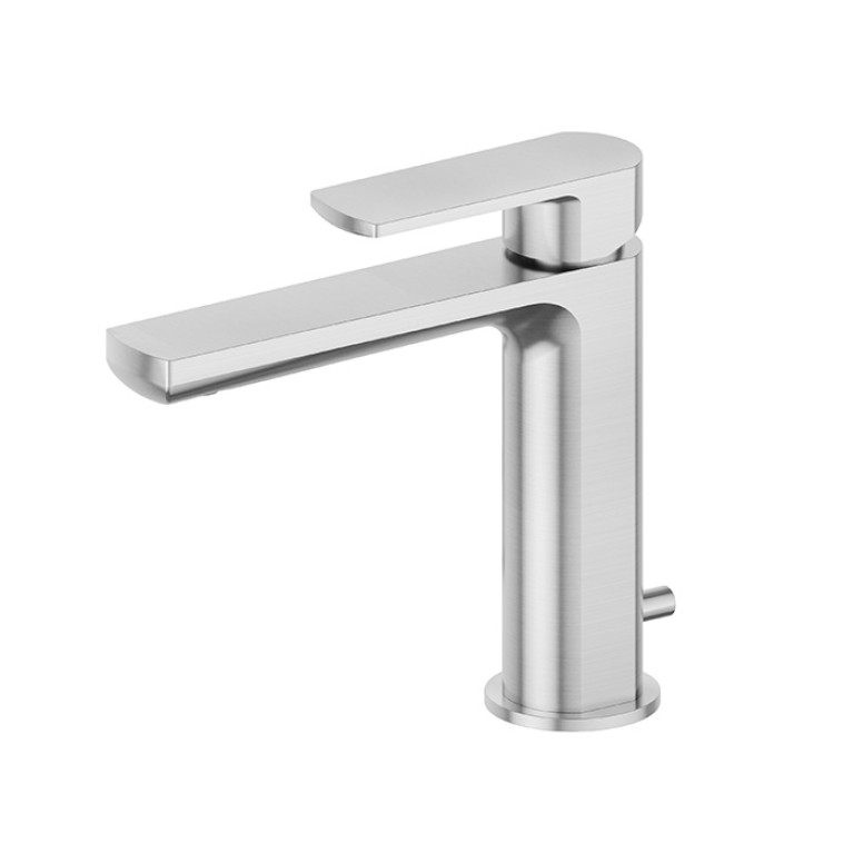 Newform Haka Смеситель для раковины с донным клапаном, цвет: PVD brushed stainless steel