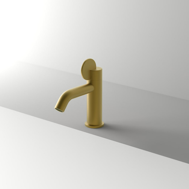 AGAPE LIMON Смеситель для раковины на 1 отверстие, однорычажный, высота 180 мм., цвет Natural brushed brass