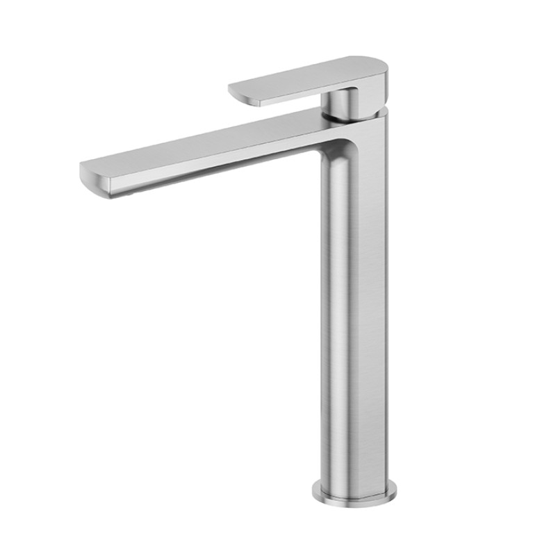 Newform Haka Смеситель для раковины без донного клапана, высокая версия, цвет: PVD brushed stainless steel