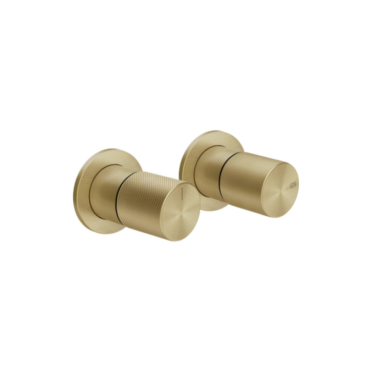 Gessi Habito Внешная часть встраиваемого  смесителя для душа на 2 позиции, цвет: Brushed Brass PVD