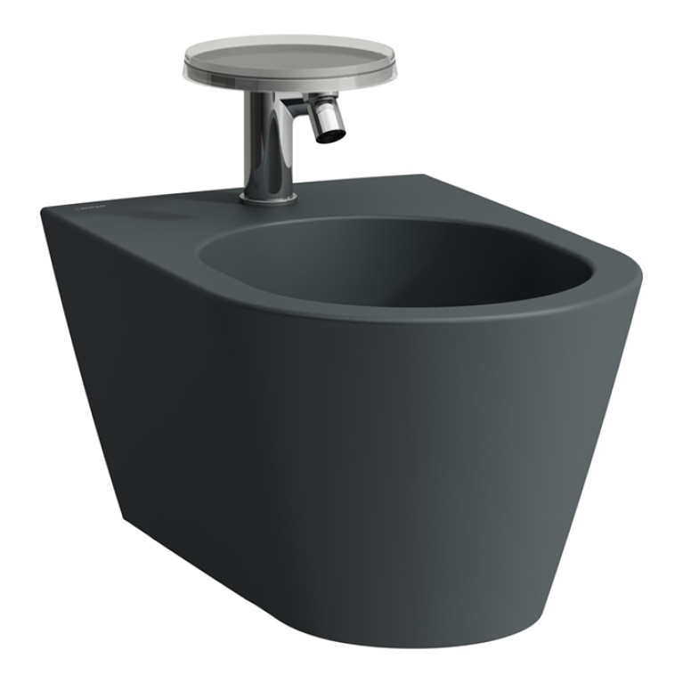 Kartell by laufen биде подвесное, 545x370x290, одно отверстие под смеситель, цвет графит матовый
