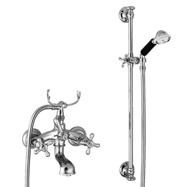 Stella Roma Смеситель для ванны 3274/302/6 со штангой и ручным душем, цвет: хром