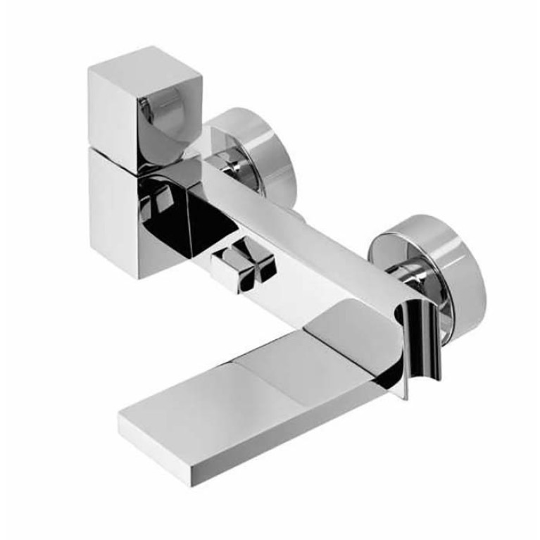 Bossini Cube Смеситель наружный с девиатором, держатель для душевой лейки  с гибким соединением 1/2&rdquo;, цвет: хром